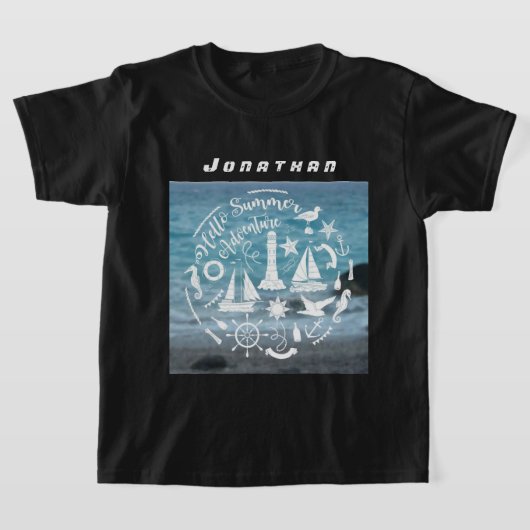 Personaliseren van marien thema Hallo zomeravontuu T-shirt (Laagn)