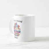 Personaliseren Verjaardag Meisje Cupcake Koffiemok (Voorkant links)