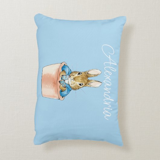 Personaliseren Voeg Naam Peter het konijn toe Accent Kussen (Achterkant (Verticaal))