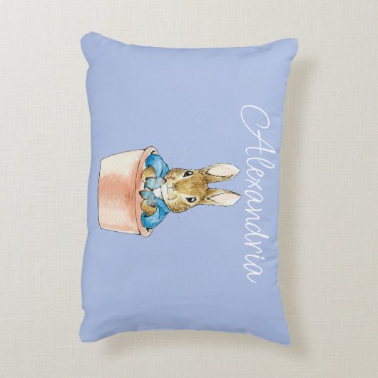 Personaliseren Voeg Naam Peter het konijn toe Accent Kussen (Achterkant (Verticaal))