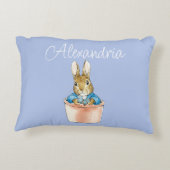 Personaliseren Voeg Naam Peter het konijn toe Accent Kussen (Achterkant)