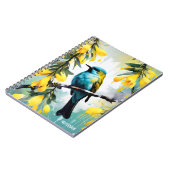 PERSONALISEREN: Vogel + gele bloemen | Notitieboek (Linkerzijde)
