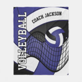 Personaliseren - Volleybal 🏐 design - Donkerblauw Fleece Deken (Voorkant)