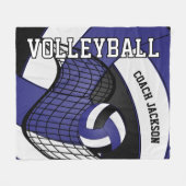 Personaliseren - Volleybal 🏐 design - Donkerblauw Fleece Deken (Voorkant (Horizontaal))