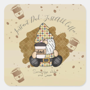 Personaliseren voor Koffee Lover Pa   VINTAGE Vierkante Sticker