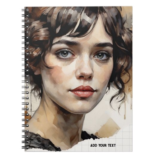 PERSONALISEREN: Waterverf Portret | Notitieboek (Voorkant)