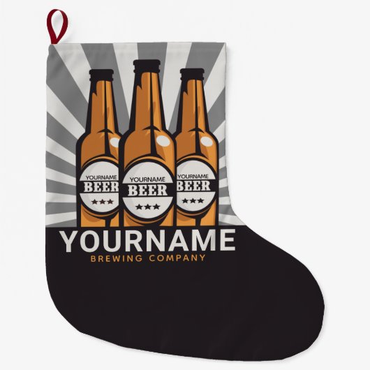 Personaliserende brouwerij voor bottelboten grote kerstsok (Voorkant)