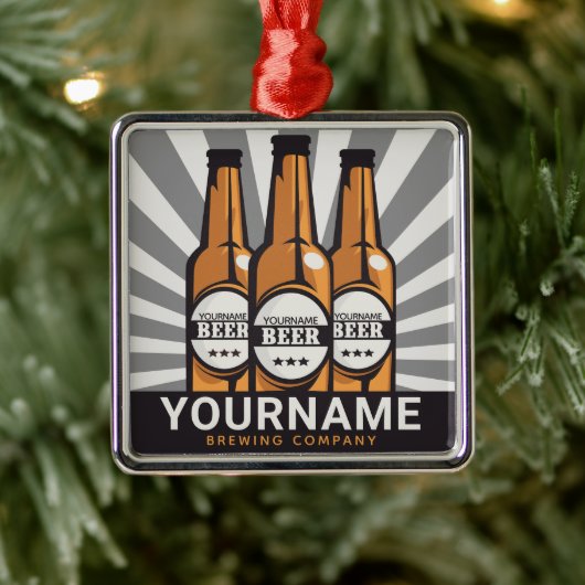 Personaliserende brouwerij voor bottelboten metalen ornament (Boom)