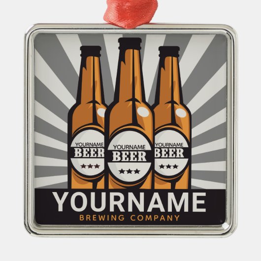 Personaliserende brouwerij voor bottelboten metalen ornament (Voorkant)