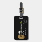 Personaliserende elektrogitaar/gitarist bagagelabel (Voorkant verticaal)