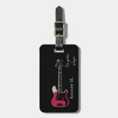 Personaliserende elektrogitaar/gitarist bagagelabel (Voorkant verticaal)