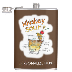 PERSONALISERENDE FLES, WHISKEY SOUR RECEPT COCKTAI HEUPFLES