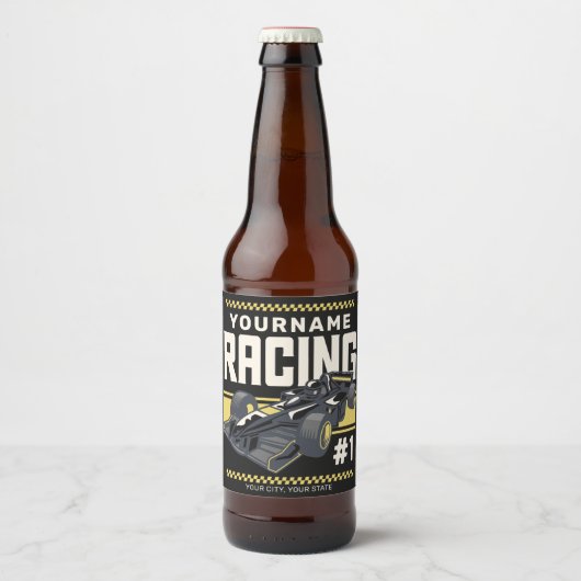 Personaliseringsteam Fast Race-autorijstuurprogram Bier Etiket (Voorkant)
