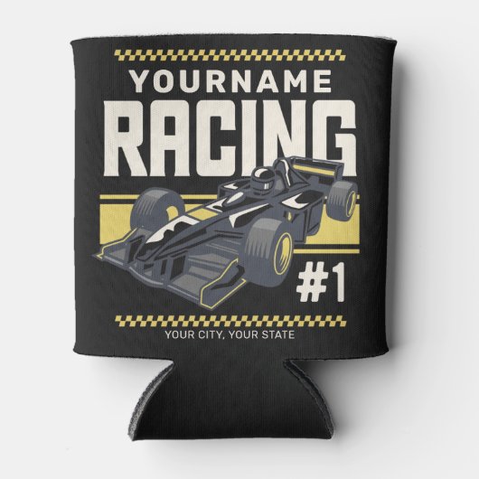 Personaliseringsteam Fast Race-autorijstuurprogram Blikjeskoeler (Voorkant)