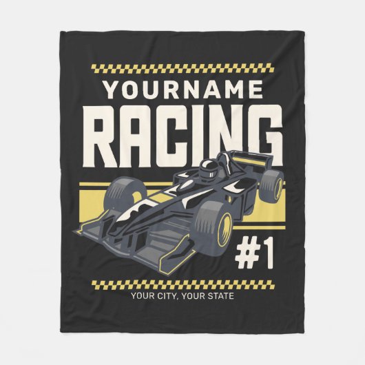 Personaliseringsteam Fast Race-autorijstuurprogram Fleece Deken (Voorkant)