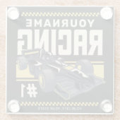 Personaliseringsteam Fast Race-autorijstuurprogram Glazen Onderzetter (Achterkant)