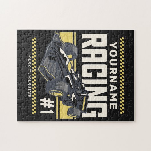 Personaliseringsteam Fast Race-autorijstuurprogram Legpuzzel (Horizontaal)