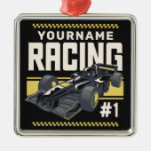 Personaliseringsteam Fast Race-autorijstuurprogram Metalen Ornament (Voorkant)