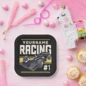 Personaliseringsteam Fast Race-autorijstuurprogram Papieren Bordje (Feest)