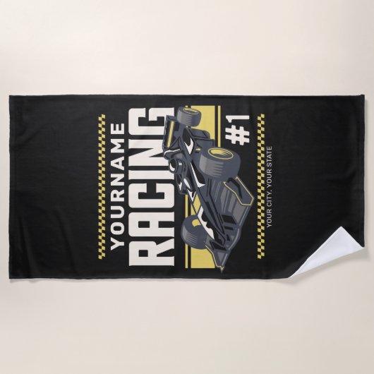 Personaliseringsteam Fast Race-autorijstuurprogram Strandlaken (Voorkant)