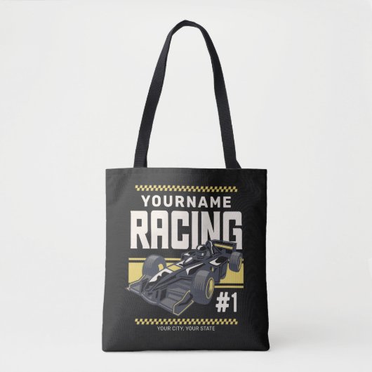 Personaliseringsteam Fast Race-autorijstuurprogram Tote Bag (Voorkant)