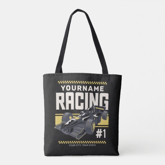 Personaliseringsteam Fast Race-autorijstuurprogram Tote Bag (Achterkant)