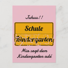 personalisierbar Einschulung mit Schultasche Briefkaart