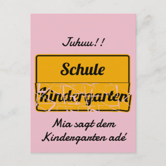 personalisierbar Einschulung mit Schultasche Briefkaart