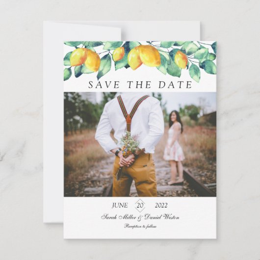 Personalisierbar Elegant Toscana Wedding Foto Save The Date (Voorkant)