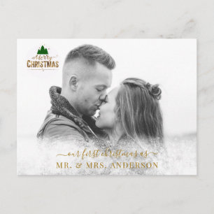 Personalisierbar Foto Karte Schneeflocken Briefkaart