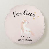 Personalisierbar Geburt Rond Kussen (Voorkant)