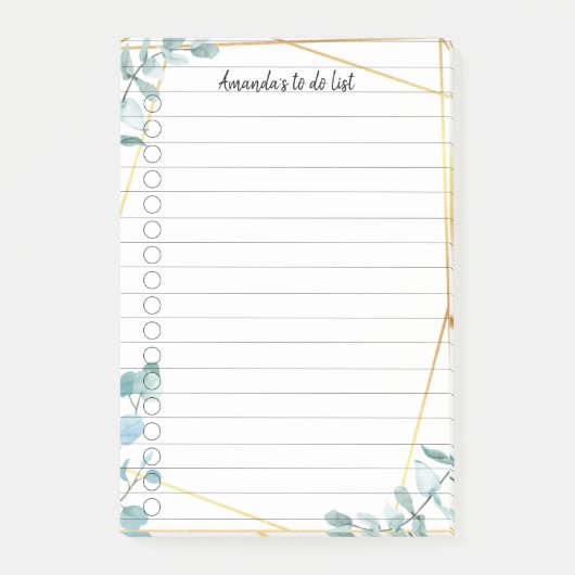 Personalisierbar Greenery liniert Post-it® Notes (Voorkant)