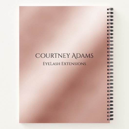 Personalisierbar make-up artiest wimper extensies notitieboek (Achterkant)