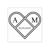 Personalisierbar Monogramm Herz Rubberstempel (Afrduk)