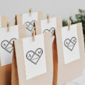 Personalisierbar Monogramm Herz Rubberstempel