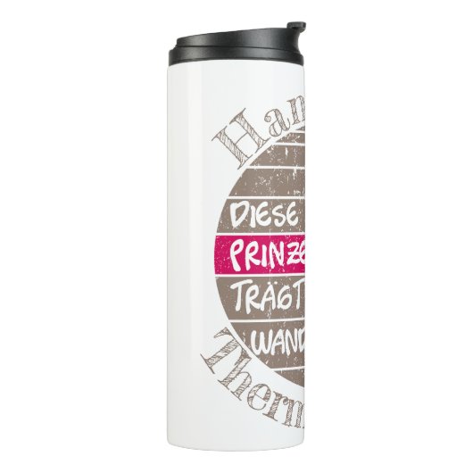 personalisierbar Name Prinzessin Wanderschuhe Thermosbeker (Gedraaid links)