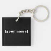 personalisierbar schwarz weiss mit Deinem Namen Sleutelhanger (Achterkant)