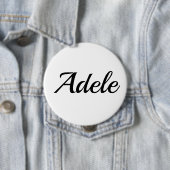 personalisierbar Vorname Adele schwarz weiß Ronde Button 4,0 Cm (In situ)