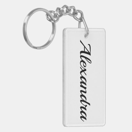 personalisierbar Vorname Alexandra schwarz weiß Sleutelhanger (Voorkant Links)