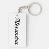 personalisierbar Vorname Alexandra schwarz weiß Sleutelhanger (achterkant)