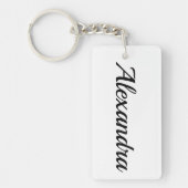 personalisierbar Vorname Alexandra schwarz weiß Sleutelhanger (Voorkant)