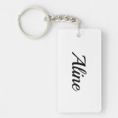 personalisierbar Vorname Aline schwarz weiß Sleutelhanger (Voorkant)