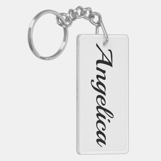 personalisierbar Vorname Angelica schwarz weiß Sleutelhanger (Voorkant Links)