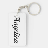 personalisierbar Vorname Angelica schwarz weiß Sleutelhanger (achterkant)