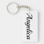 personalisierbar Vorname Angelica schwarz weiß Sleutelhanger (Voorkant)