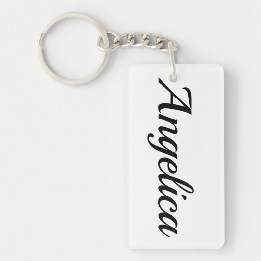 personalisierbar Vorname Angelica schwarz weiß Sleutelhanger