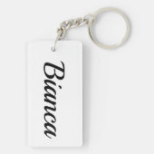 personalisierbar Vorname Bianca schwarz weiß Sleutelhanger (achterkant)