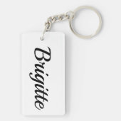 personalisierbar Vorname Brigitte schwarz weiß Sleutelhanger (achterkant)