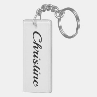 personalisierbar Vorname Christine schwarz weiß Sleutelhanger