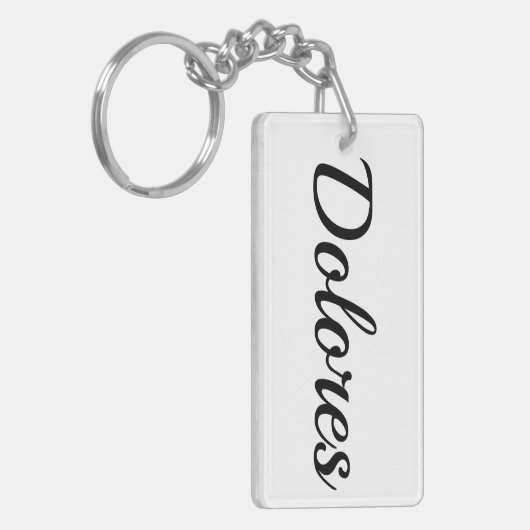 personalisierbar Vorname Dolores schwarz weiß Sleutelhanger (Voorkant Links)